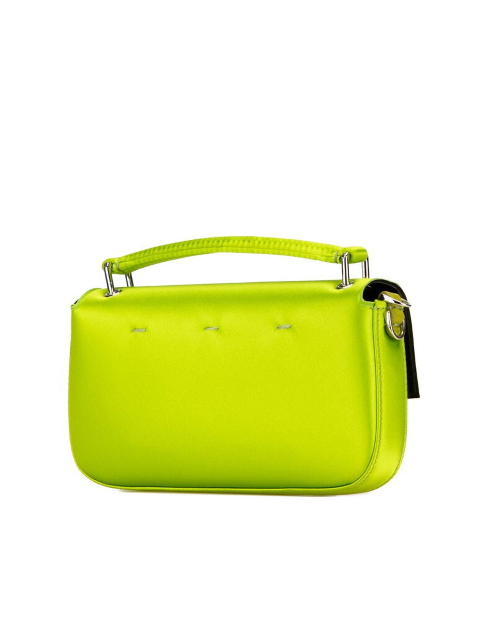 Fendi Preloved First Mini Bag Lime Green Satin Wo Handbags
