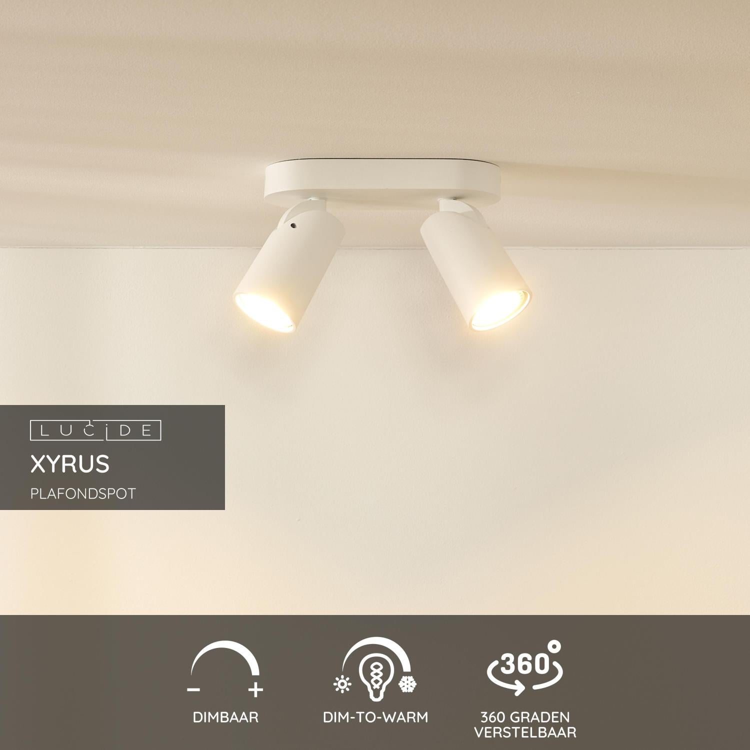 Lucide XYRUS Plafondspot - Wit