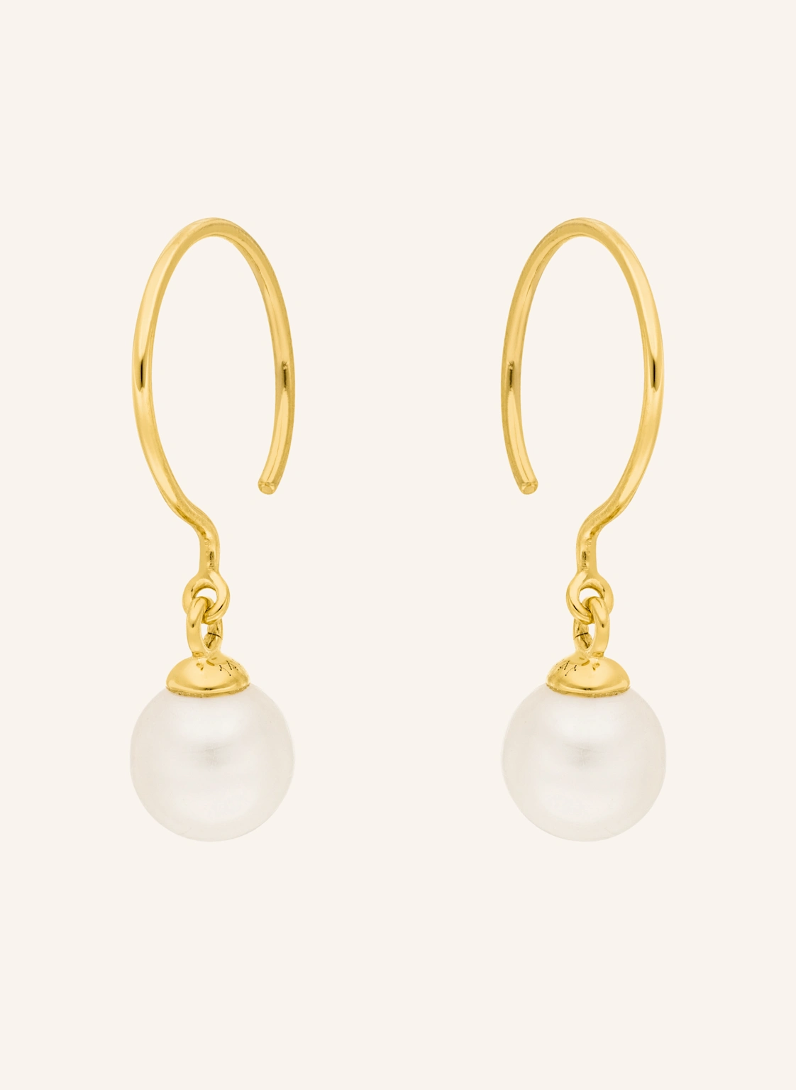 Leaf Ohrhänger SINGLE PEARLS aus14 Karat Gelbgold
