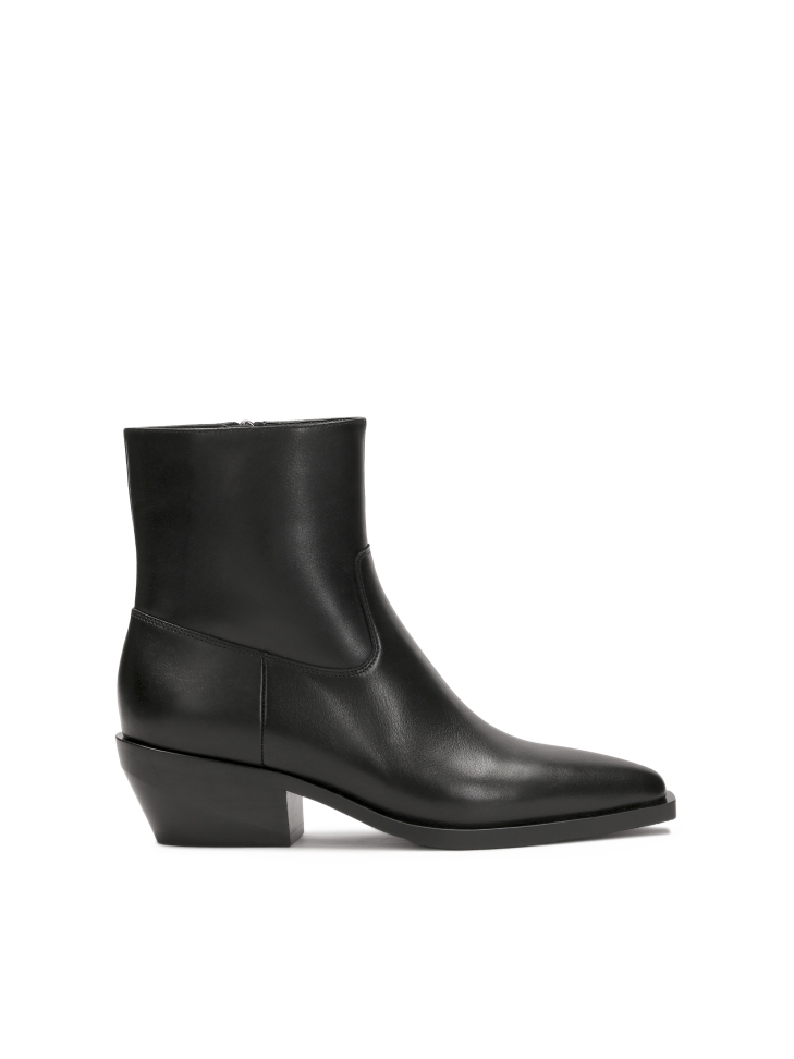 Classic black smooth leather cowboy boots