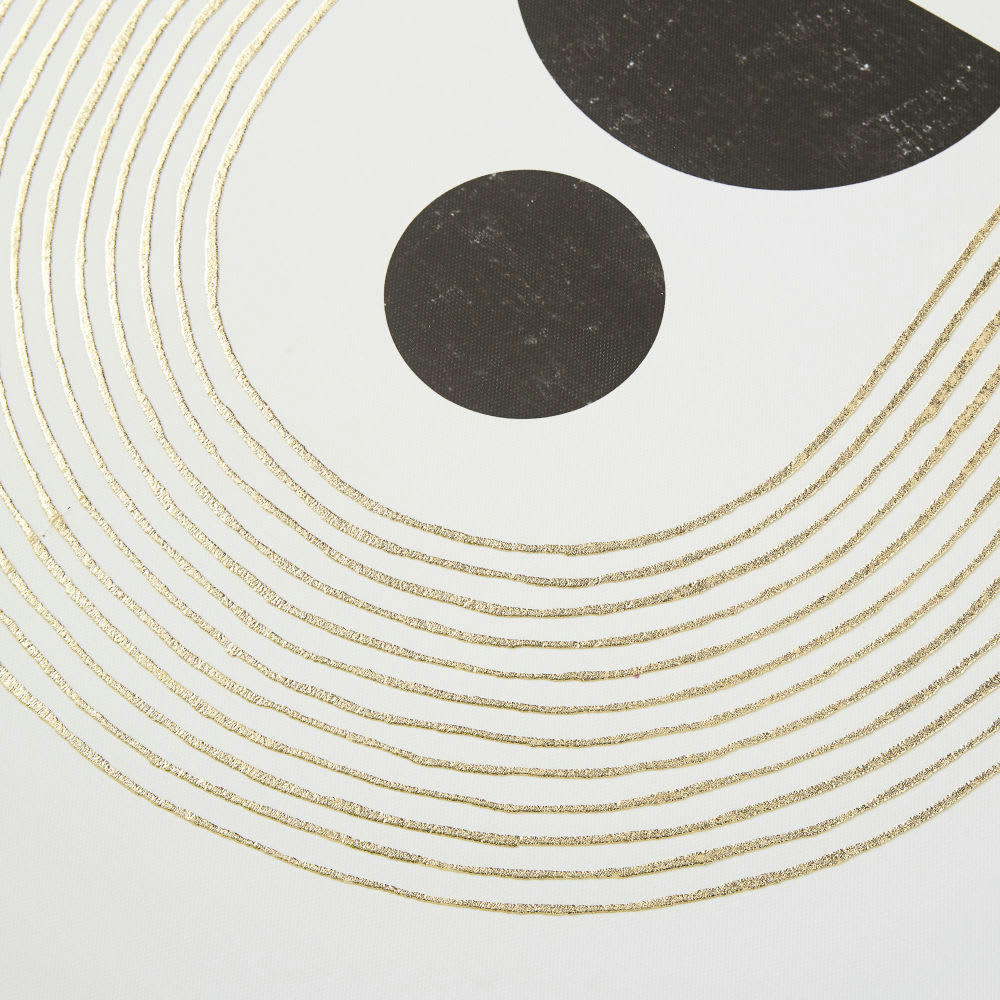 ADELIE - Toiles imprimés graphiques noirs et dorés (x2) 72x52