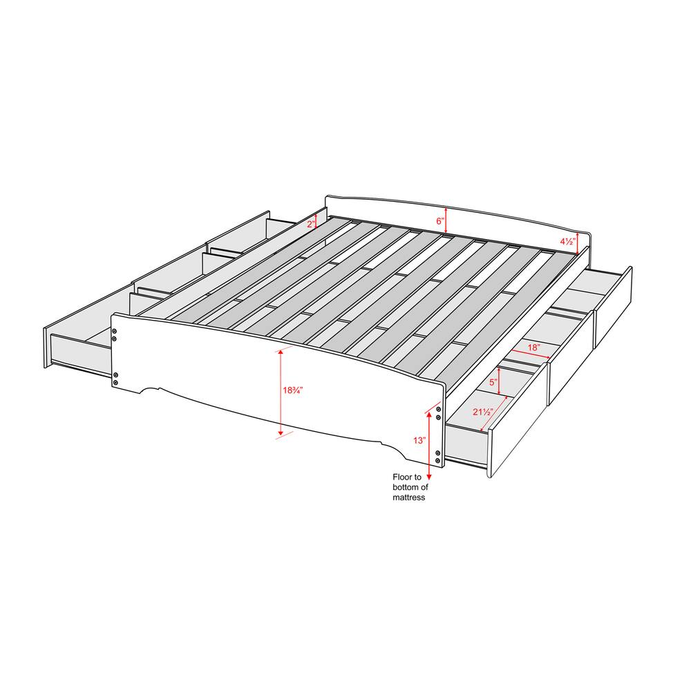 Prepac 6-Drawer Mate’s Platform Full Storage Bed