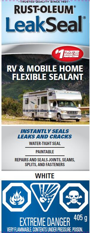 Rust-Oleum LeakSeal RV & Mobile Home, Waterproof Flexible Roof Coating, White, 405-g