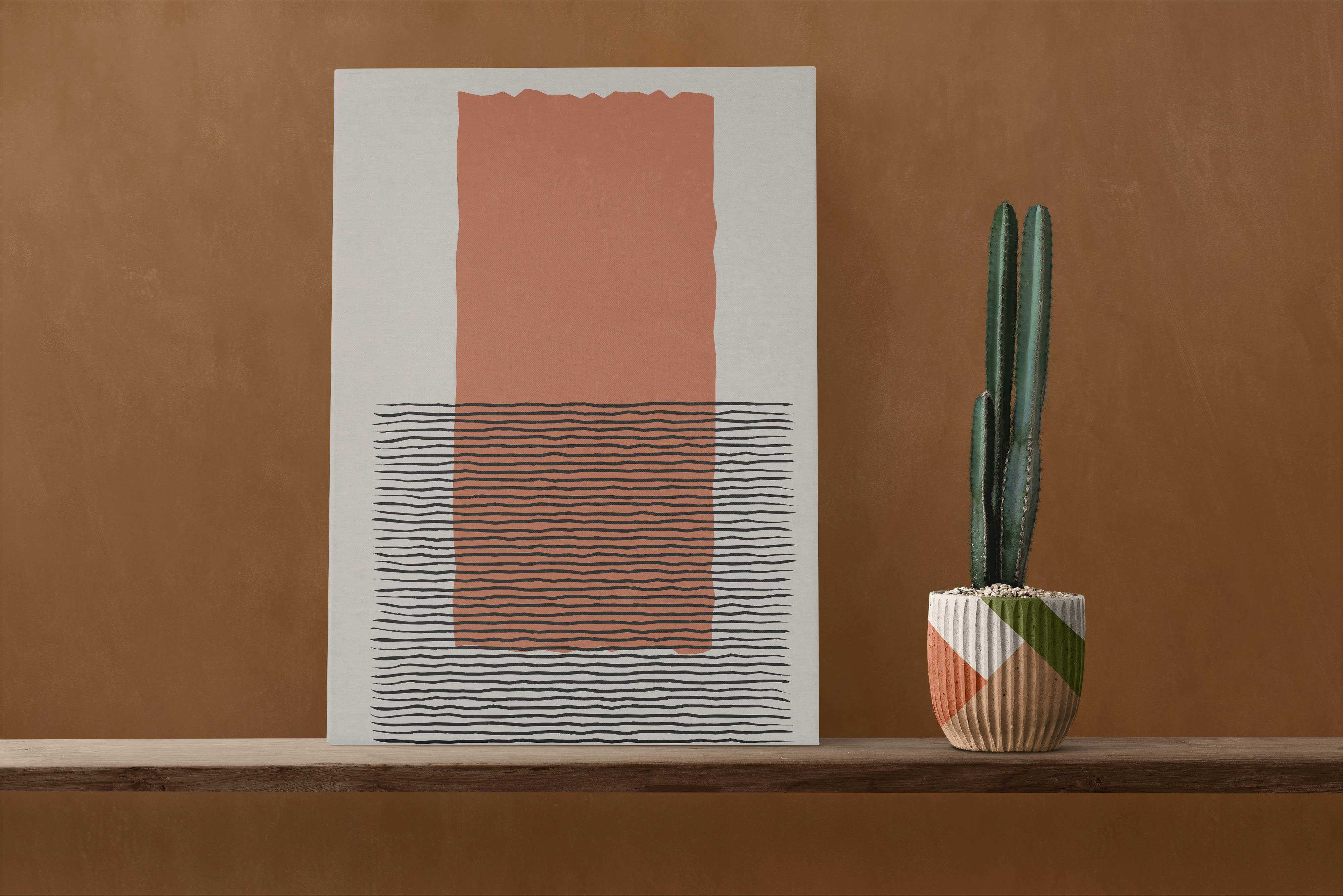 SAND GEOMETRIC - Peinture sur toile 60x40 imprimé HD sable géométrique