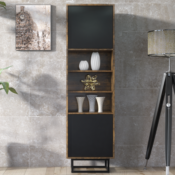 Witryna 175cm Loft ONE FURNITURE Laminat Brąz Rustrykalny