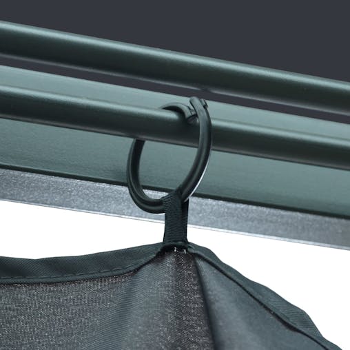 NNEVL Gazebo with Curtain 400x300 cm Anthracite Aluminium