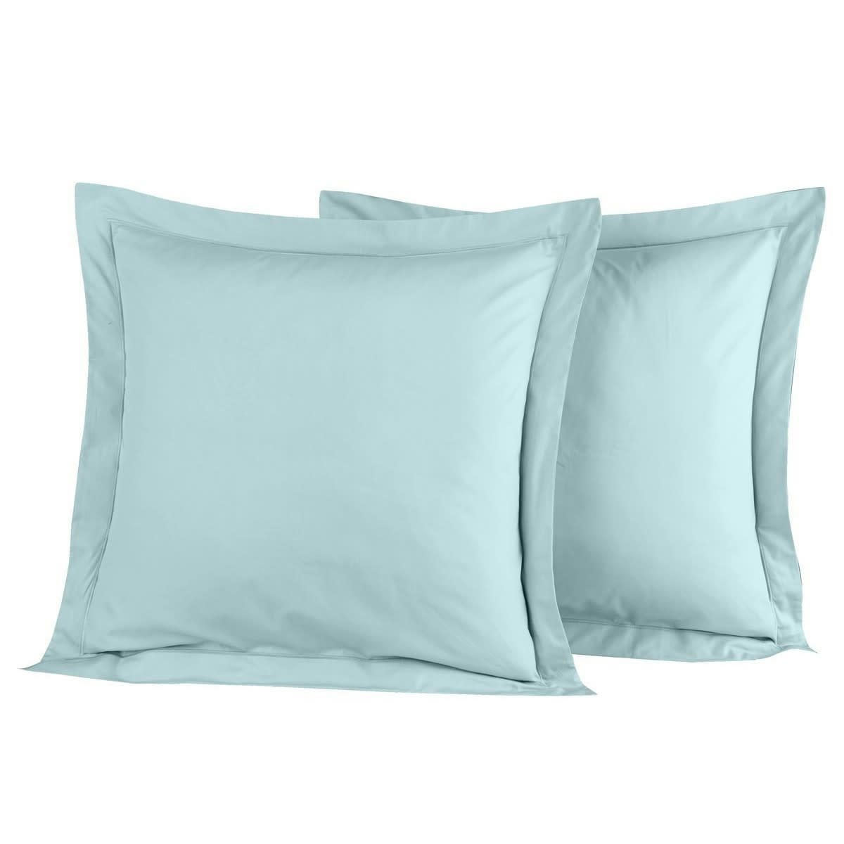 SOFT PERCALE - Lot de 2 taies d'oreiller en percale de coton bleu arctic 65x65 cm