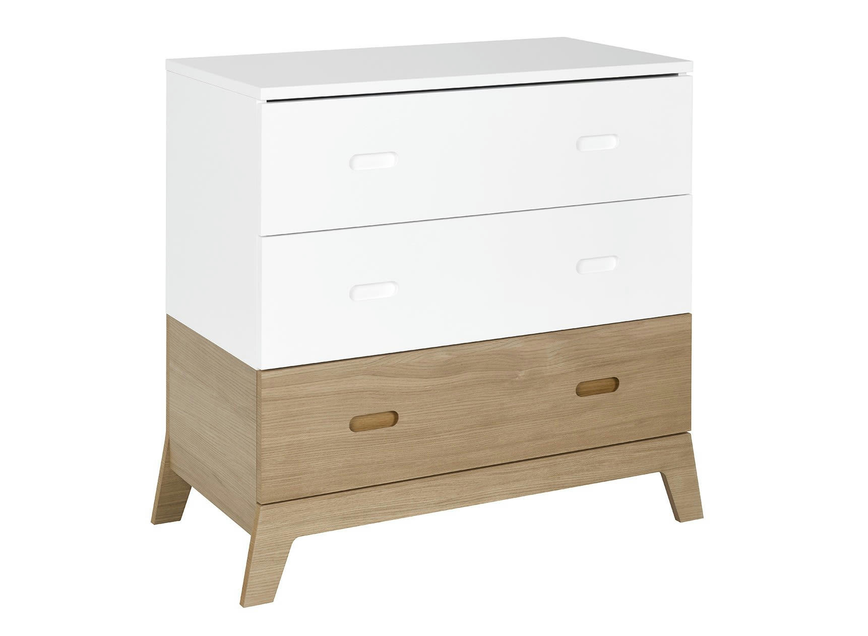 EKKO - Commode enfant 3 tiroirs Blanc et Chêne