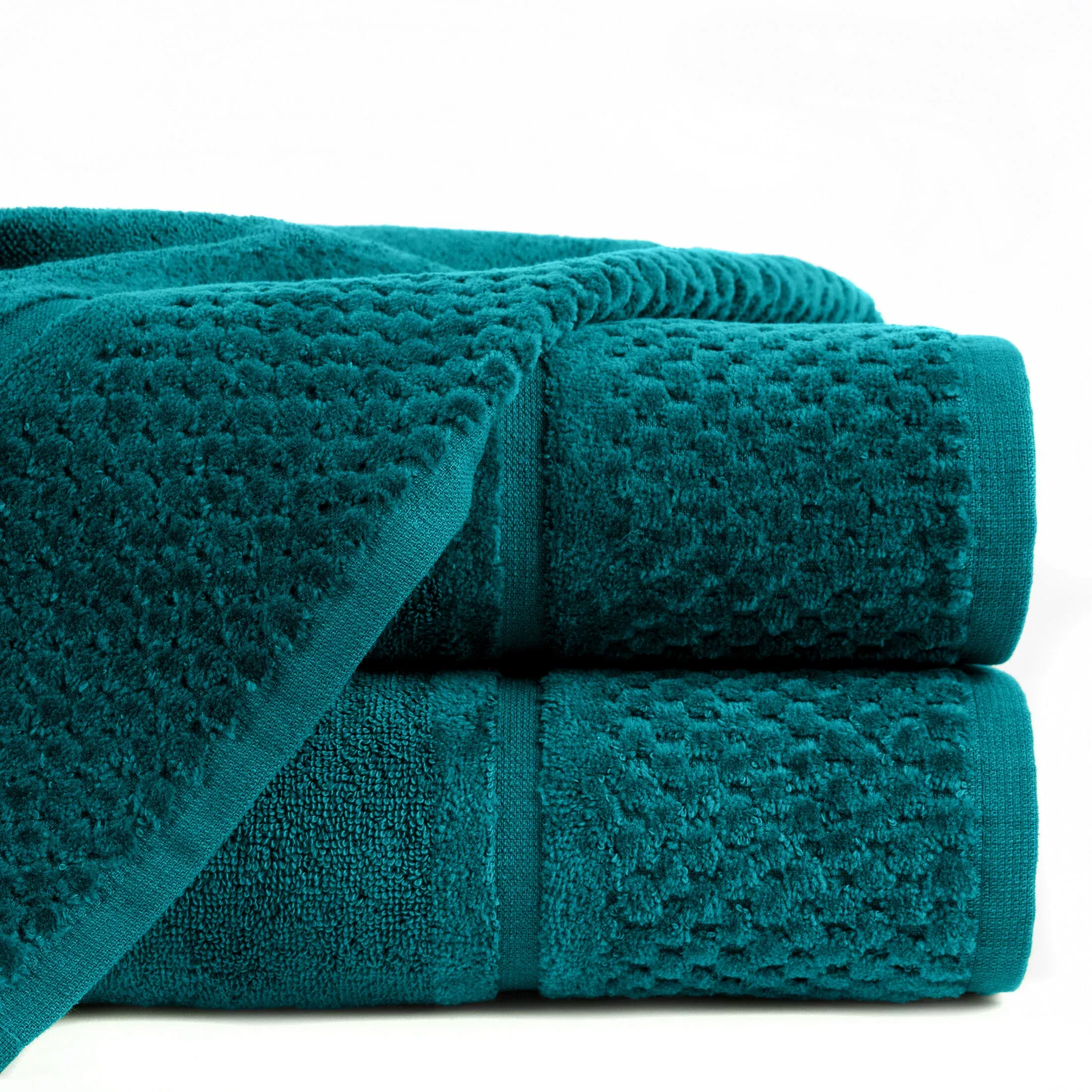 Ręcznik kąpielowy 50x90 cm bawełniany kolor turkusowy z efektowną bordiurą 550 g/m2 IBIZA