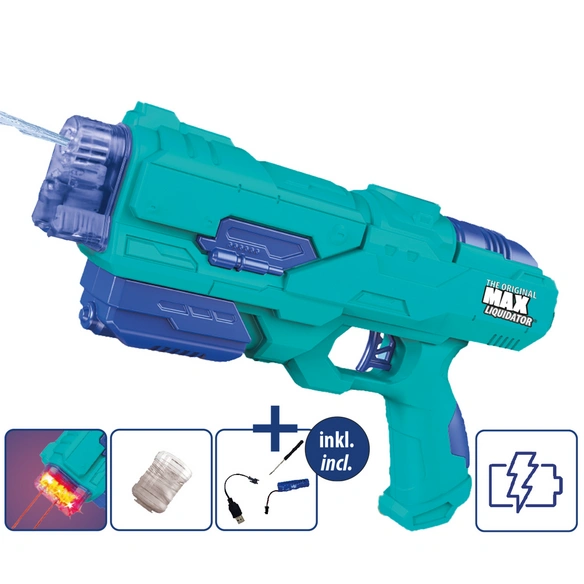Wasserpistole, elektrisch, türkis/blau, Reichweite: 6 m