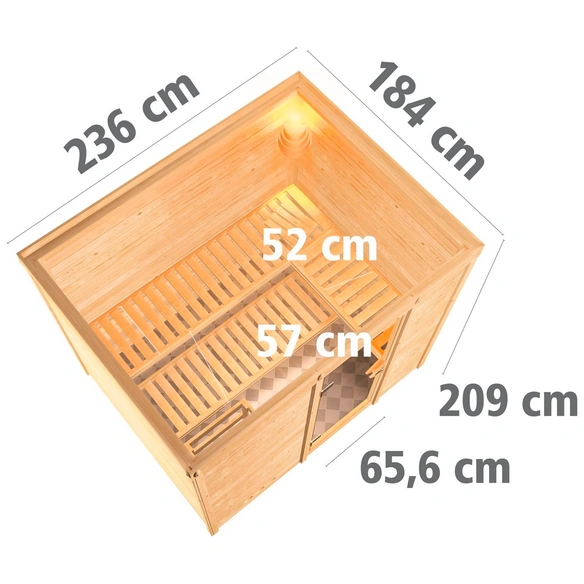 Sauna »Paldiski«, inkl. 9 kW Saunaofen mit externer Steuerung, für 4 Personen