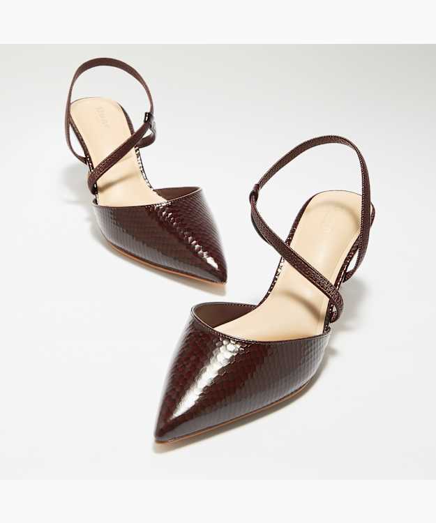 Charming Burgundy - Pointed Toe Heeled Court Shoes