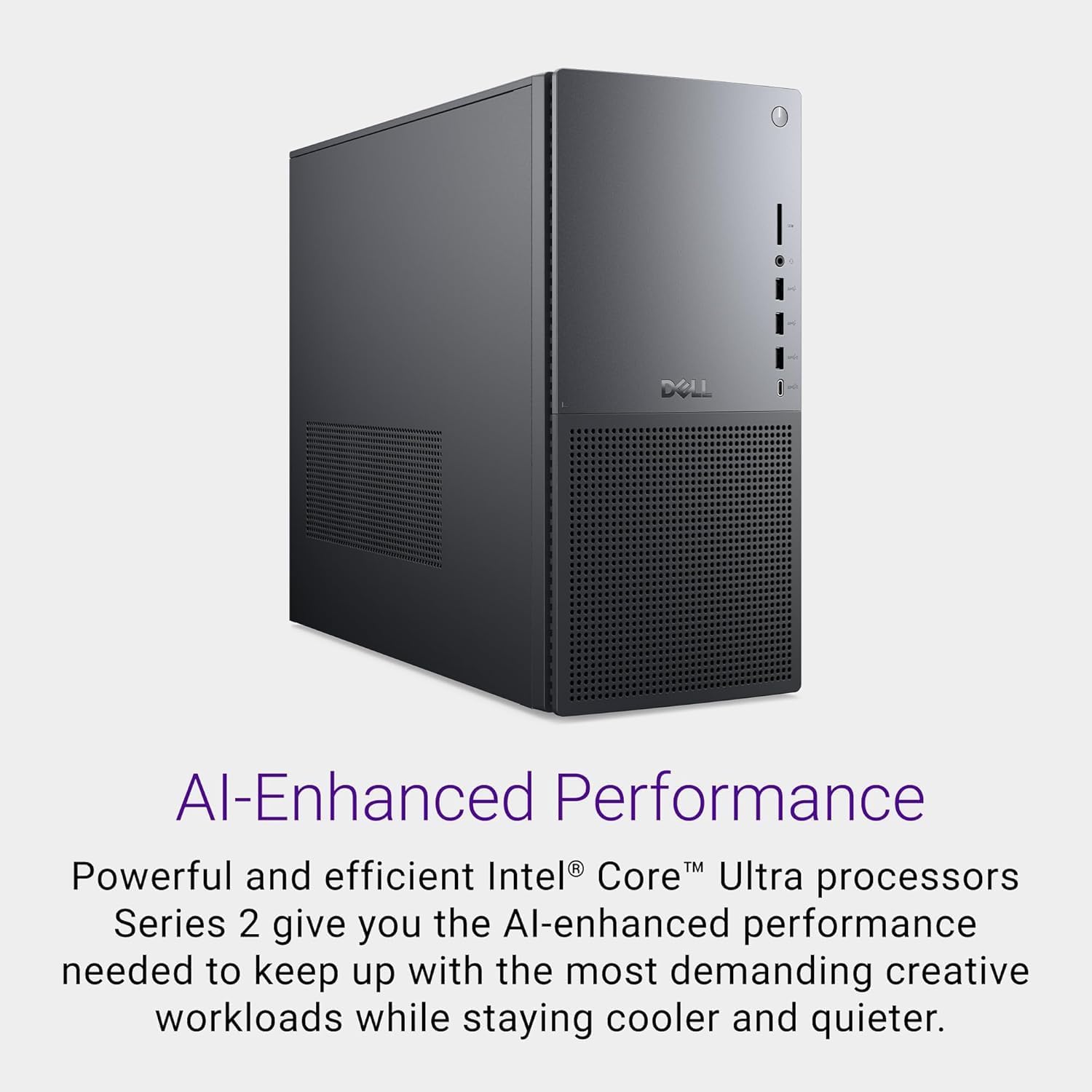 Dell Tower Plus EBT2250 Desktop Computer - Series 2 Intel Core Ultra 9 285 24-Core Processor up to 5.6 GHz  32GB DDR5 RAM  1TB NVMe SSD  NVIDIA GeForce RTX 4060 8GB GDDR6  Windows 11 Pro  Graphite
