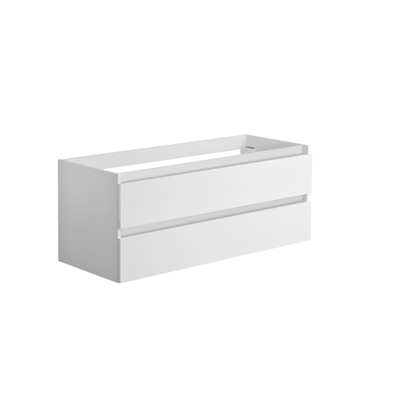 Meuble sous-plan Alma pour double vasque avec 2 tiroirs blanc brillant 120 cm ALLIBERT