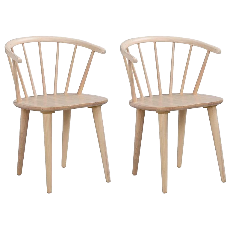 Rowico Home Carmen Houten Spijlenstoel Whitewash - Set Van 2