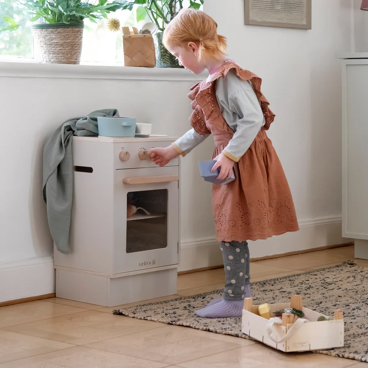 Sebra - KIDchen Kinderküche aus Holz, Geschirrspüler, beige