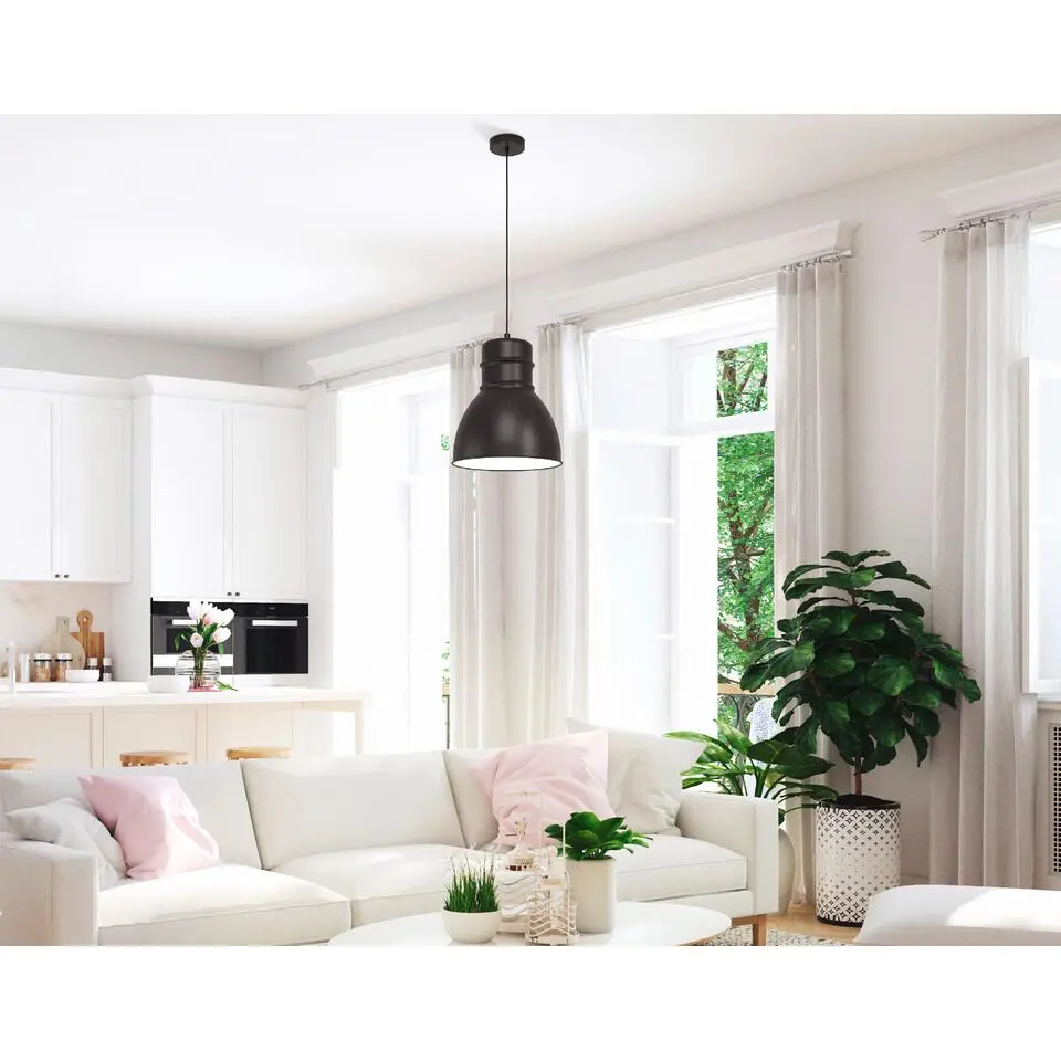 EGLOEburyHanglamp-E27-&Oslash;38cm-Zwart/Wit