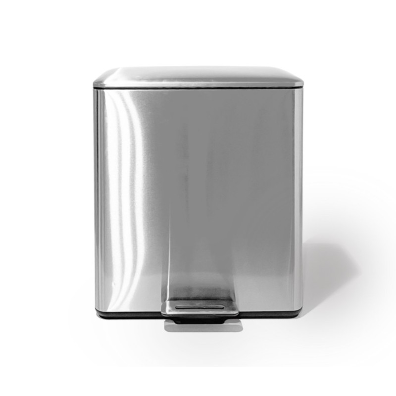 Poubelle de tri à pédale Neptune argent 25   15 L INVENTIV