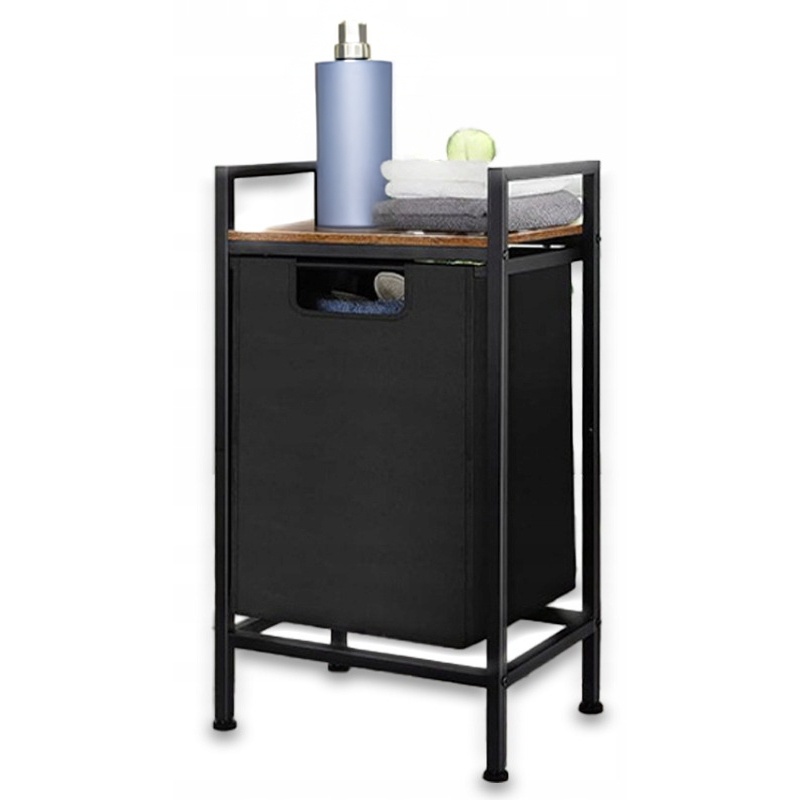 Kosz na pranie z półką industrialny loft 72x50x33 cm