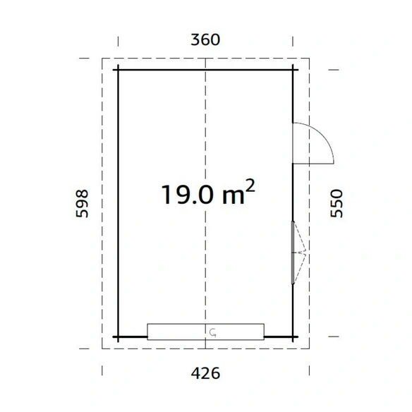 Garage »Roger«, Aufstellmaße BxTxH: 426 x 598 x 279 cm, Blockbohlensystem, Holz