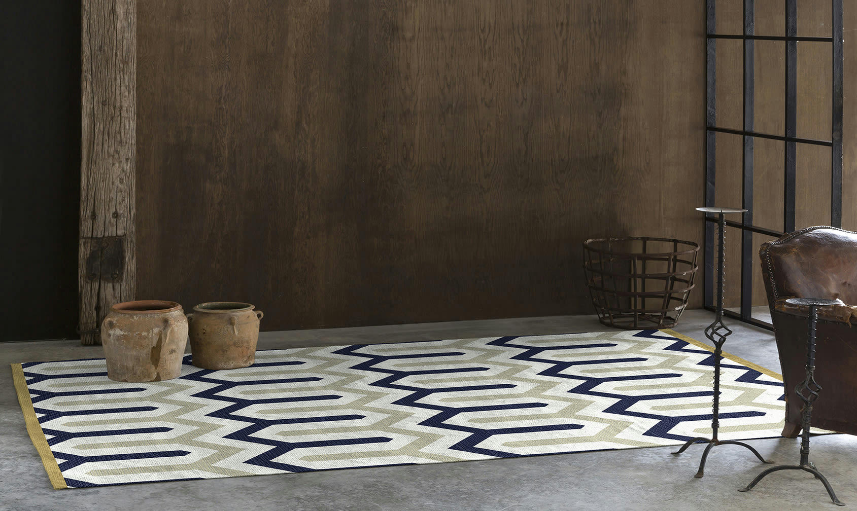 LENA - Tapis décoratif en coton en impression digital gris 120x170