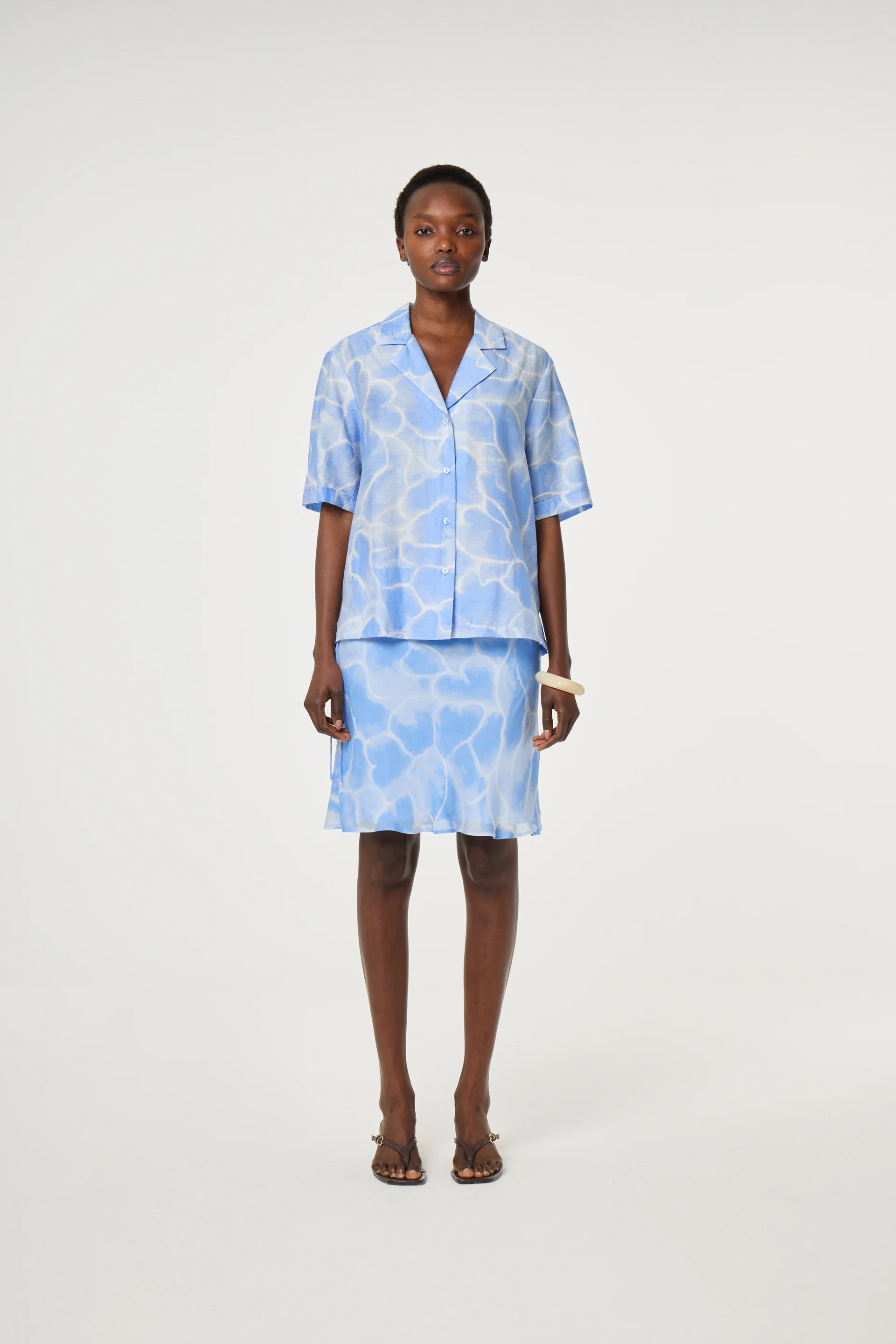 Brock Blouse | Light Blue/Crispy White
