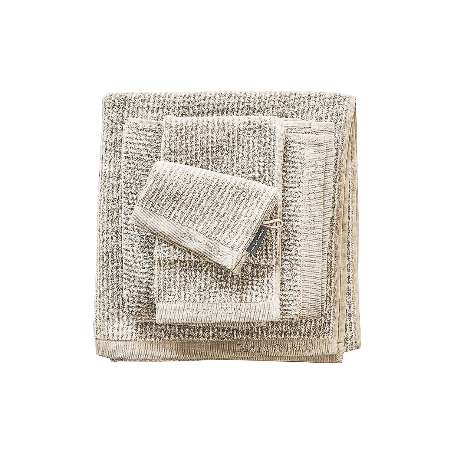 Timeless Tone Stripe h&aring;ndkl&aelig;de, beige/white