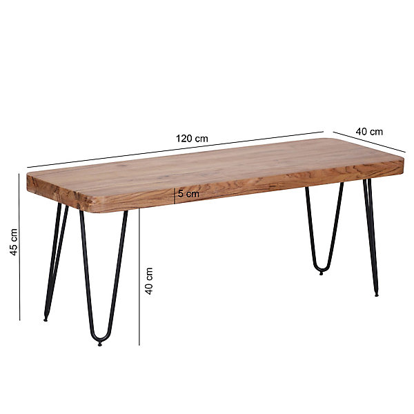 Banc de cuisine Bois Massif Salle à manger Banque Banc salle à manger FineBuy