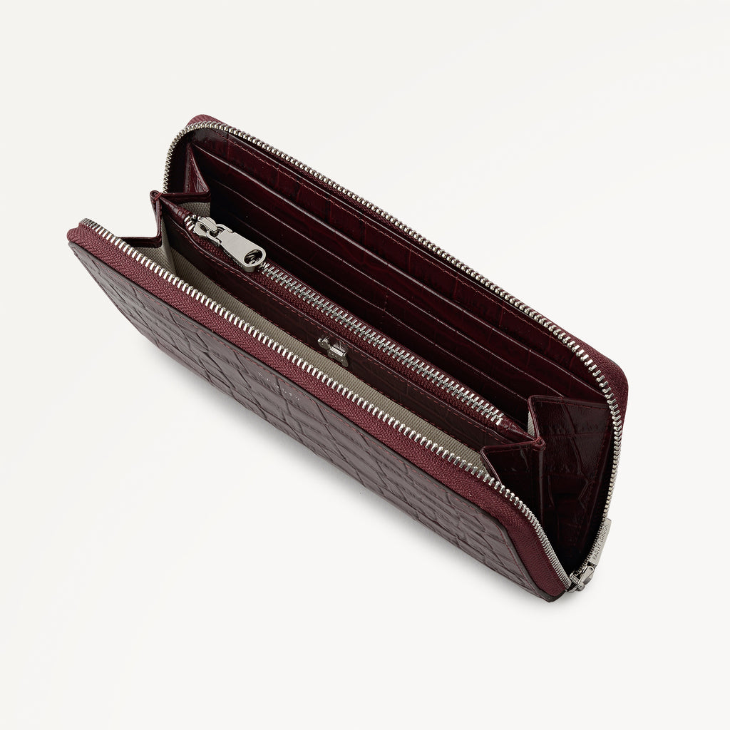 Dukes Place - Faux Croc - Large Zip Around Purse