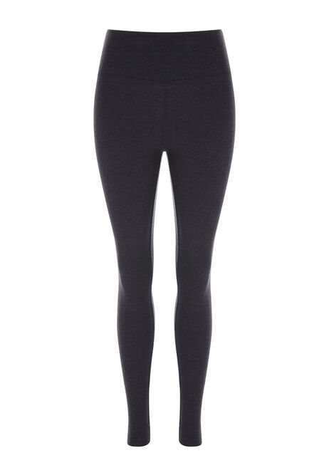 Womens Grey Marl Wide Waistband Leggings
