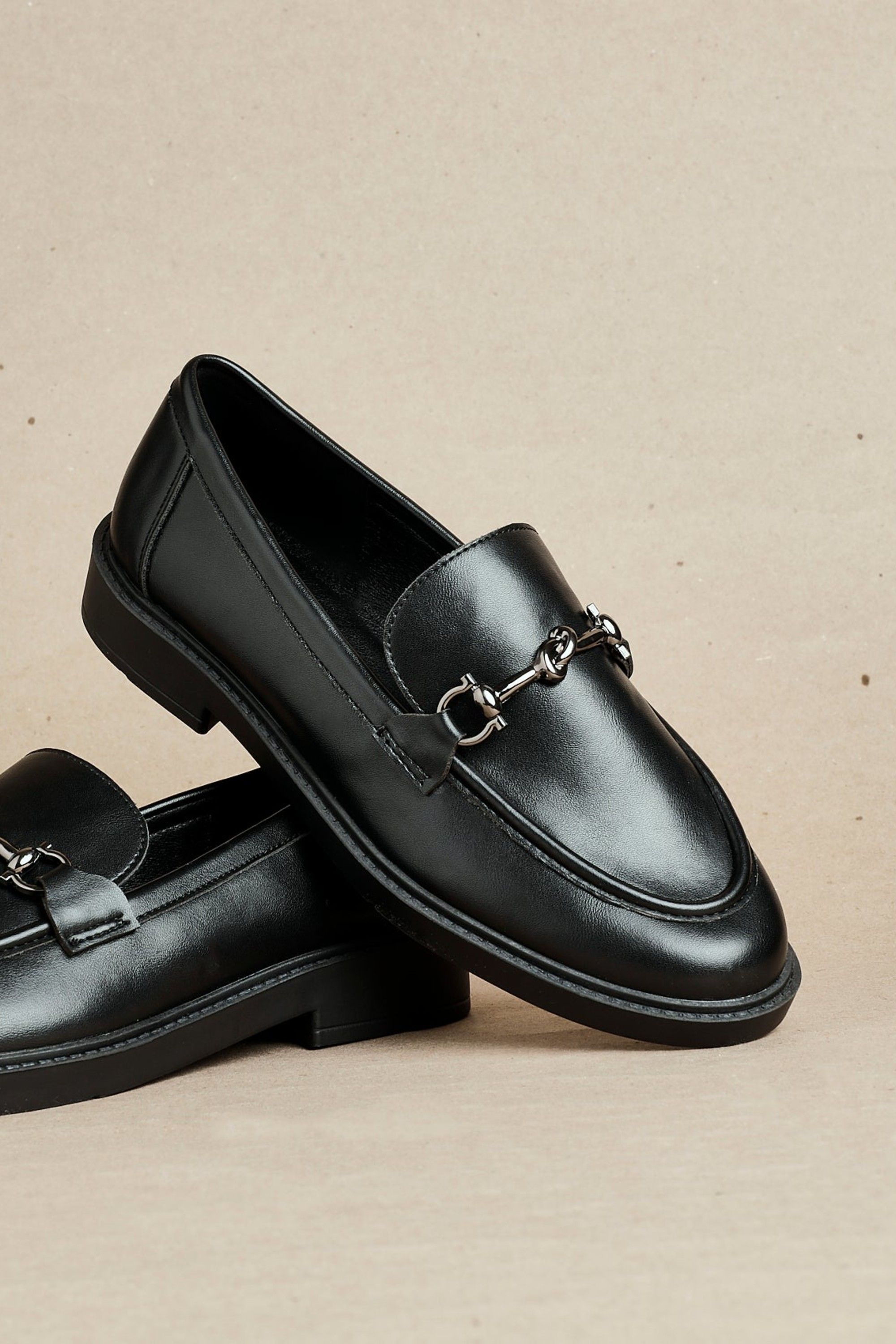 Linzi Elite Black Faux Leather Loafer