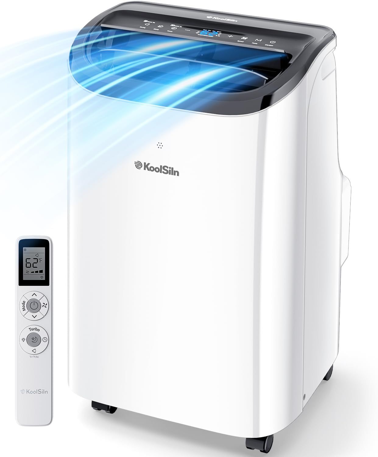 12,000 BTU Portable Air Conditioner Cools Up to 550 Sq.Ft, Auto-Evaporation Low Noise Portable AC Unit with Remote Control Fits for Large Room, Office, Garage, White