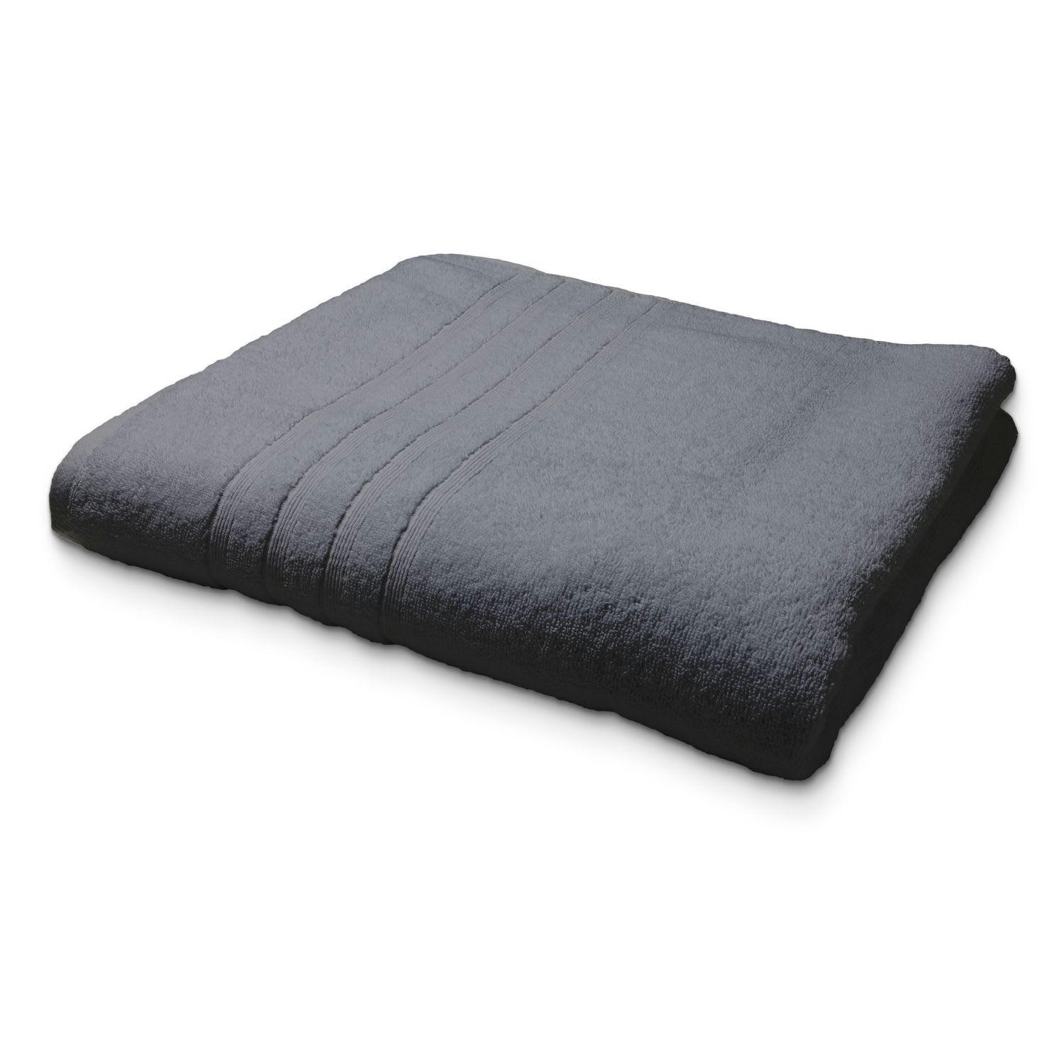 - Maxi drap de bain en coton 90 x 150 cm gris foncé