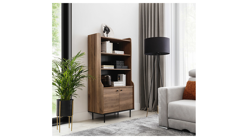 Regał Vasina 80 cm z 2 drzwiami i 3 półkami brandy castello