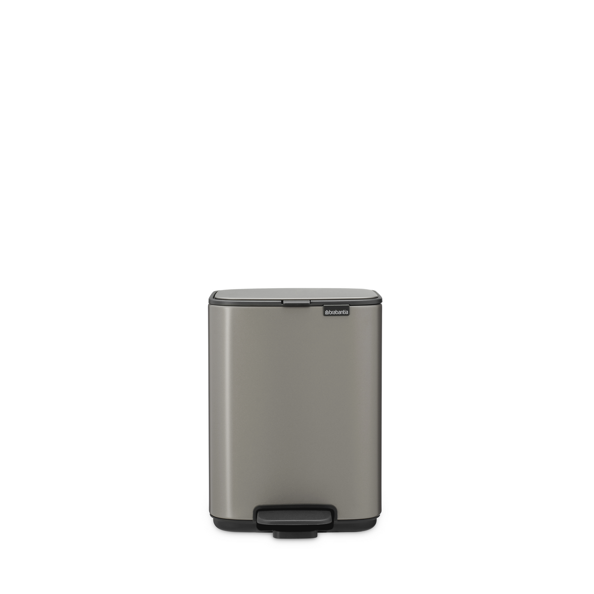 Brabantia Bo Pedaalemmer, 4 liter, stil sluitend, kunststof binnenemmer - Platinum