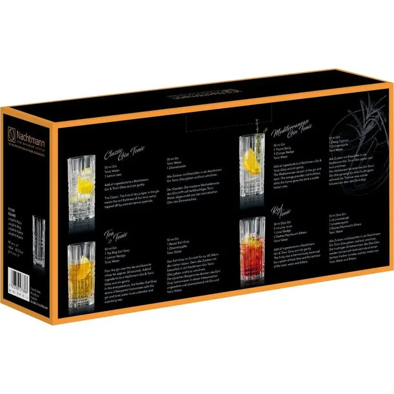 Longdrinkglas 4er-Set Square