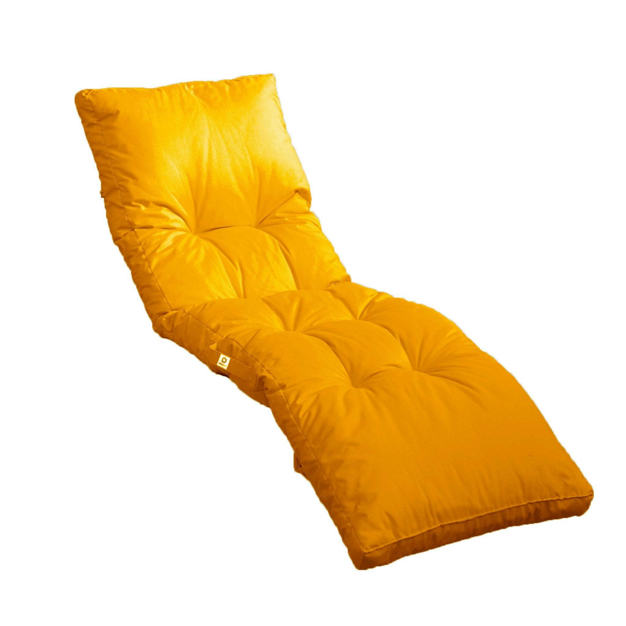 - Coussin pour bain de soleil en polyester 185 x55cm jaune miel