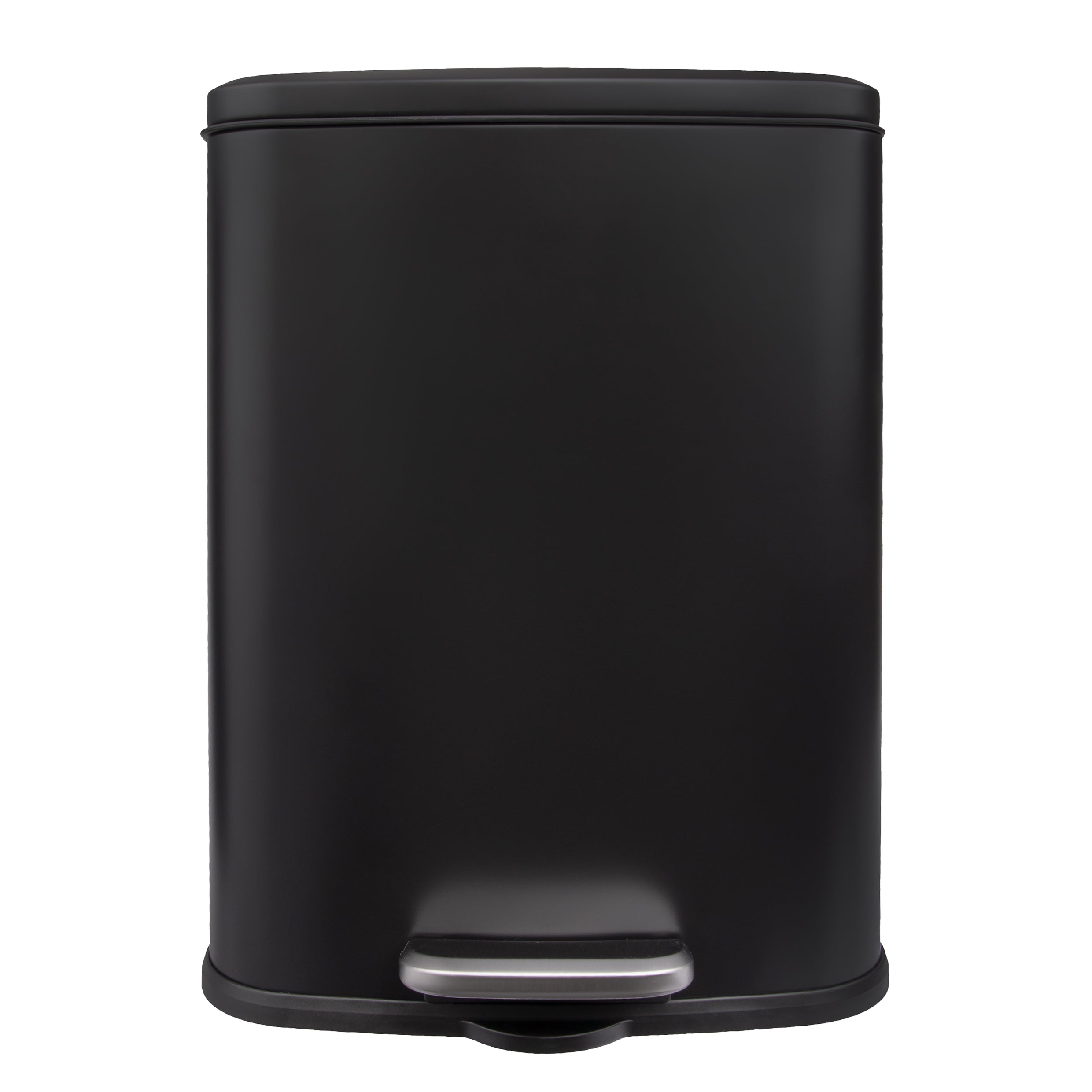 QUVIO Prullenbak 13 L - Rechthoekig afgerond - Metaal - Zwart