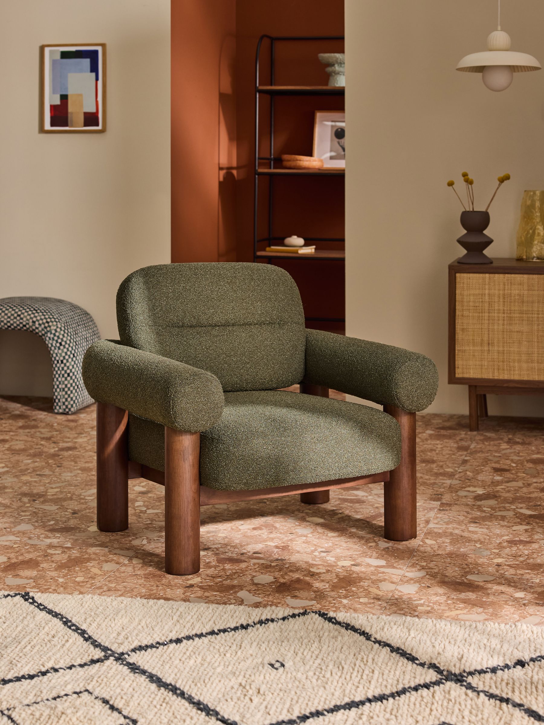 Maxton Chair in Green Pax Boucle