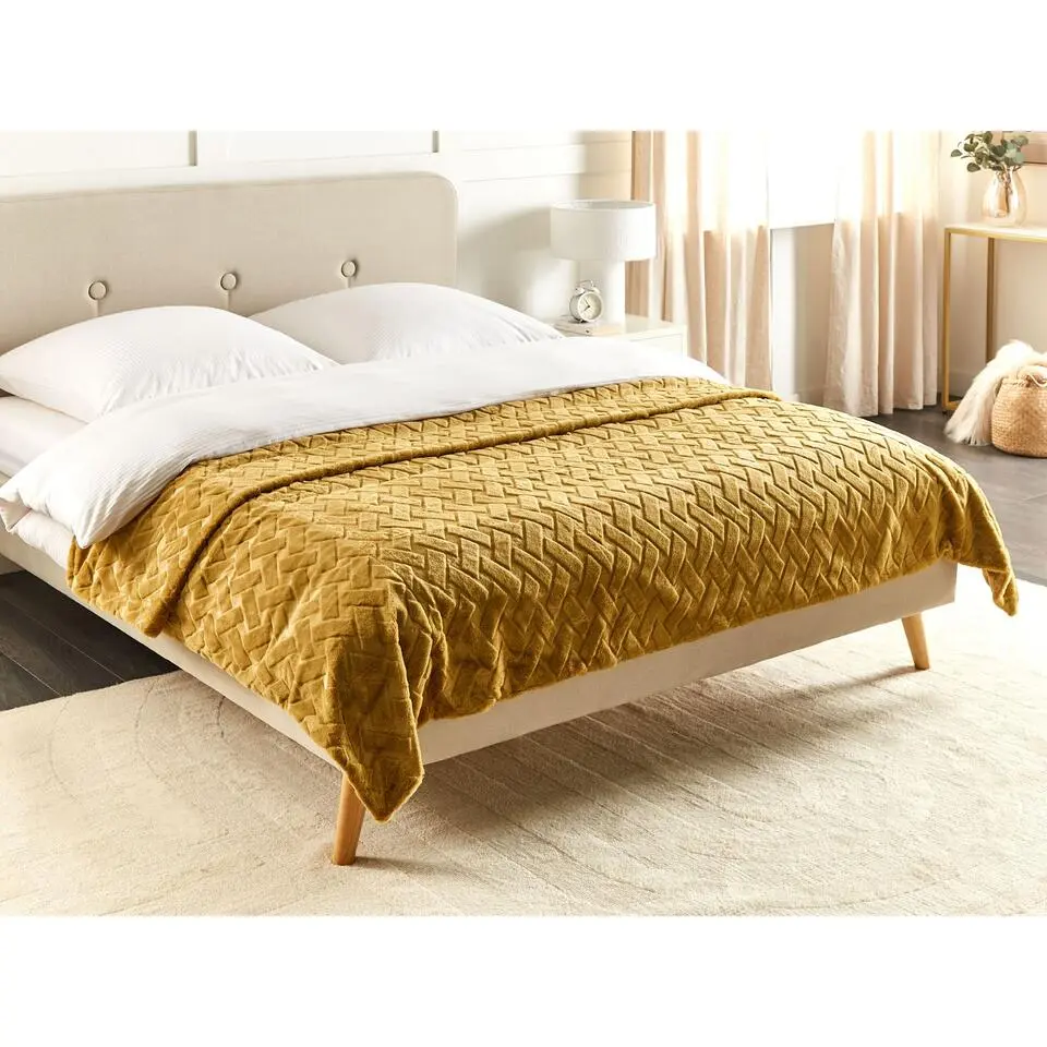 SITAPUR - Bedsprei - Geel - 150 x 200 cm - Polyester