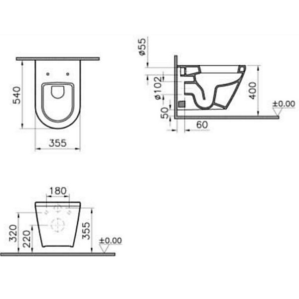 Integra WC suspendu   Abattant en Duroplast (7063-003-6286)