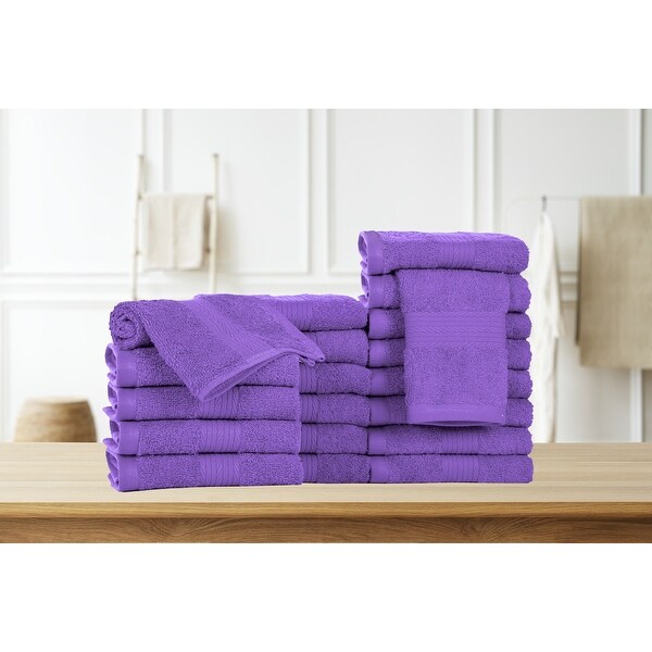 Pure Cotton 600 GSM Face Cloths by Ample Decor- 20 Pack