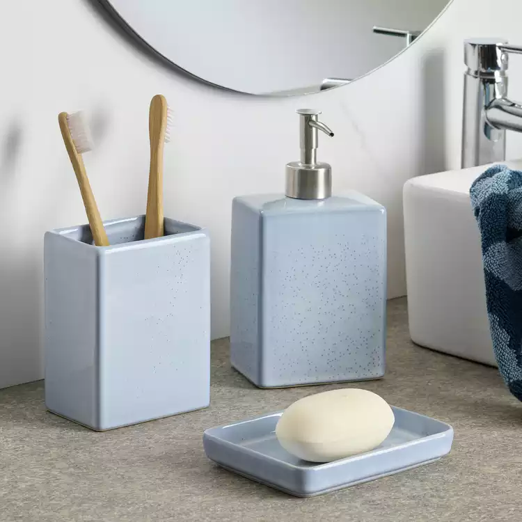 Habitat Reactive Glaze Ceramic Soap Dispenser - Blue