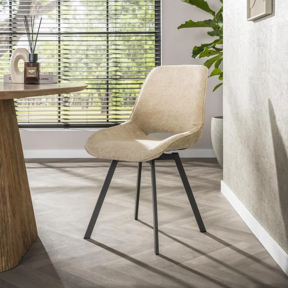 Hoyz Collection - Stoel Swivel Draaibaar Verpakt Per 4 - Jaroq Zand