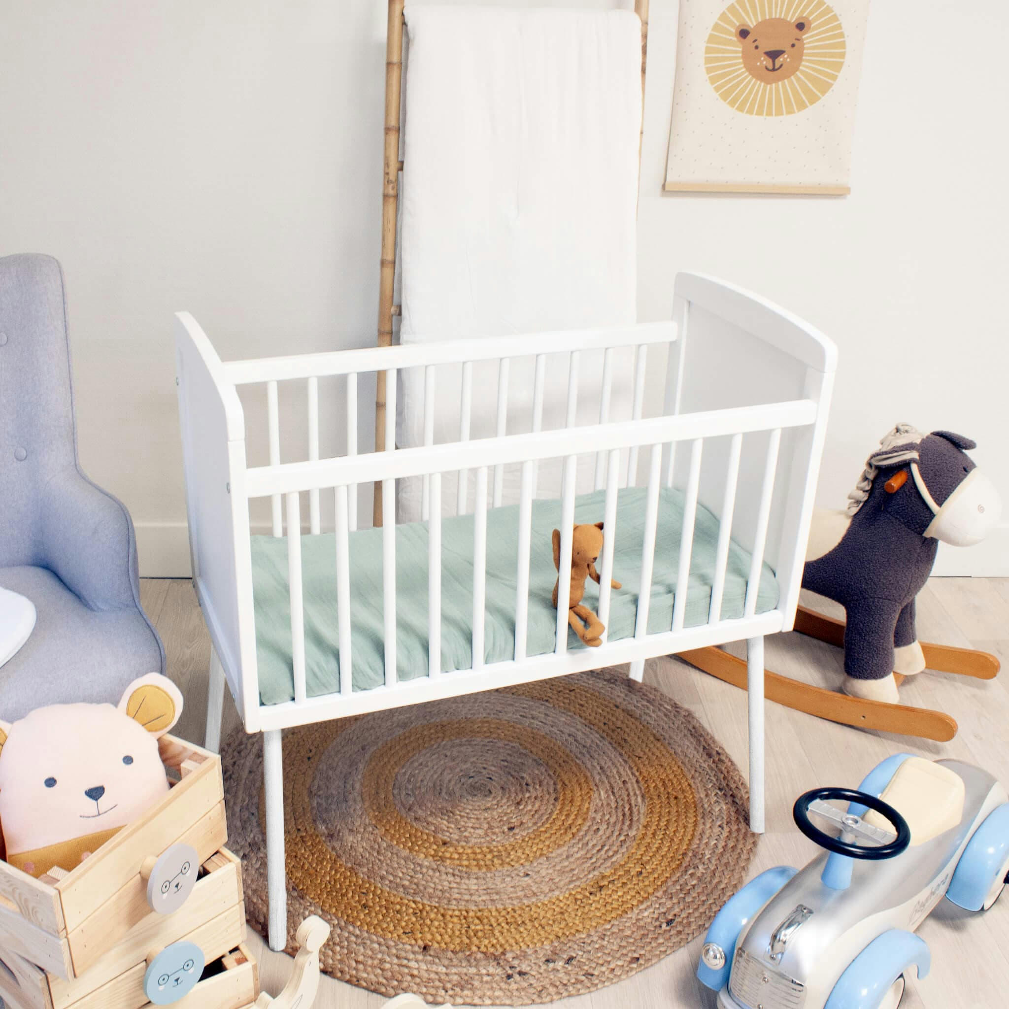 - Berceau en bois massif blanc 40x90