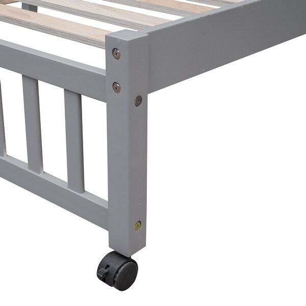 Twin Over Full Bunk Bed With Six Drawers And Flexible Shelves