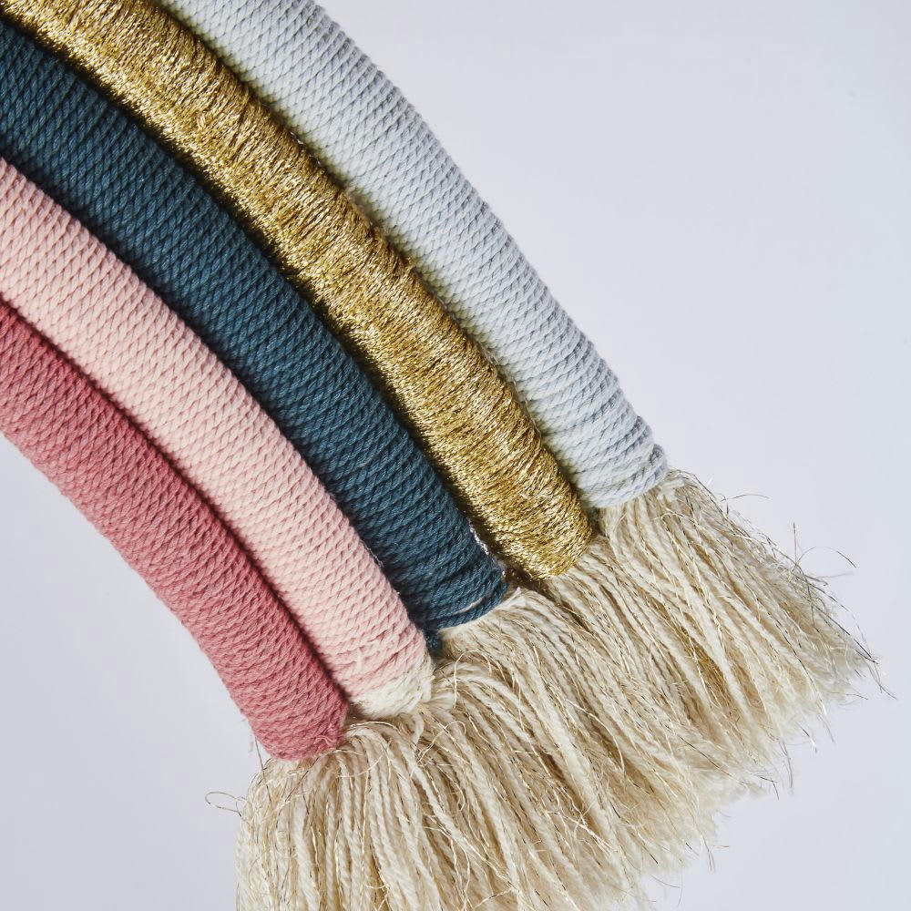 ANTWERP - Déco murale arc-en-ciel bleue, rose et dorée 58x43