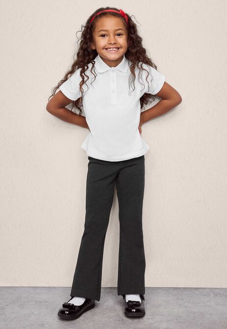 Girls Charcoal Grey Ponte School Bootcut Trousers