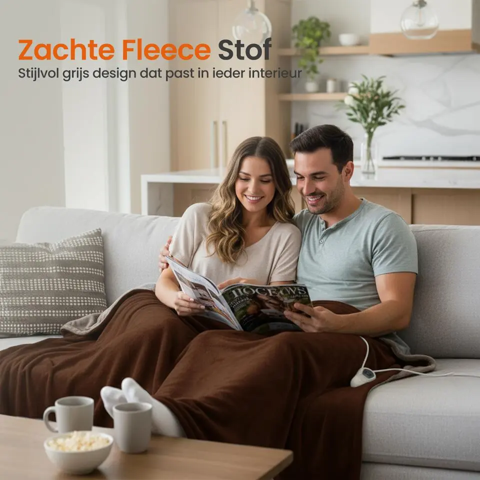 Goliving Elektrische Fleece Plaid - Verwarmende Fleecedeken - Elektrische Deken