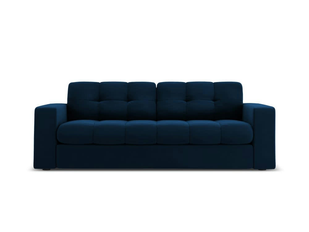 JUSTIN - Canapé 2 places en velours bleu roi